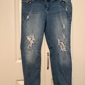 Torrid lace Distressed Women's boyfriend Jeans